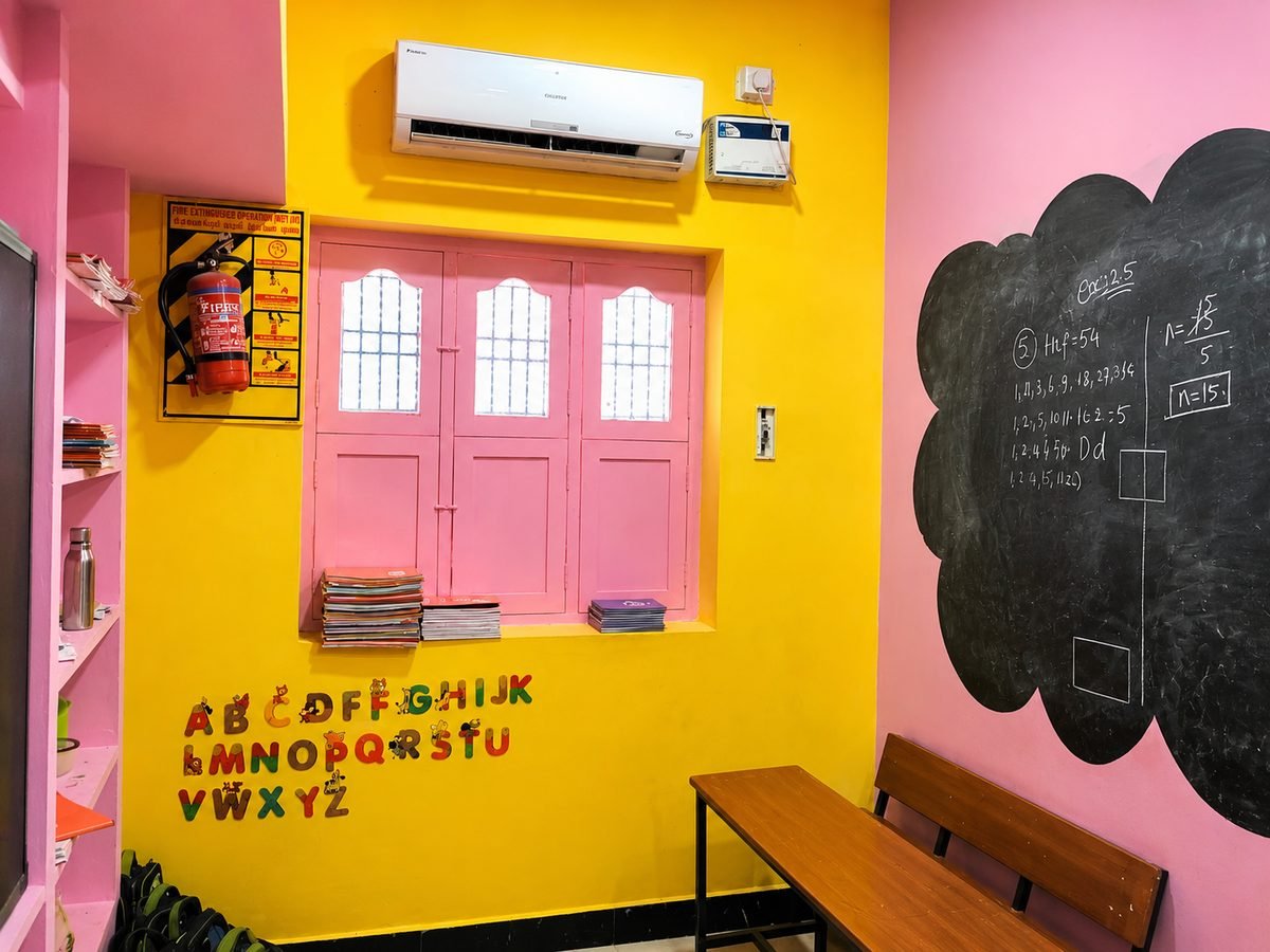 Air-conditioned classroom at BM Vidyashram