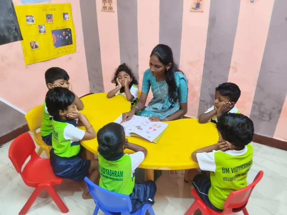 Children gathered for story time